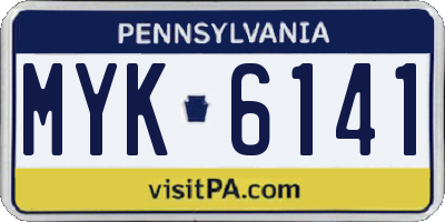 PA license plate MYK6141