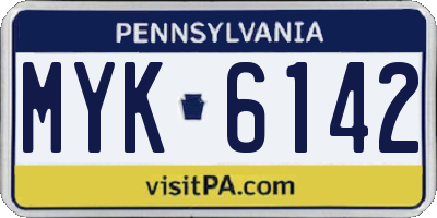 PA license plate MYK6142