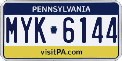 PA license plate MYK6144