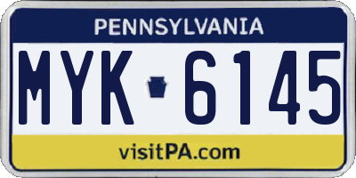 PA license plate MYK6145