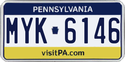 PA license plate MYK6146