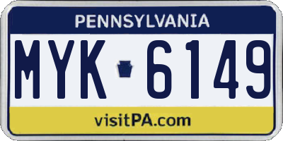 PA license plate MYK6149