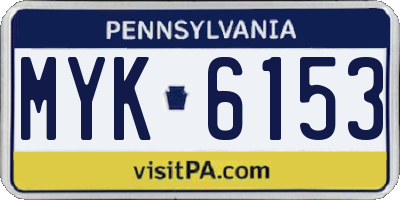 PA license plate MYK6153