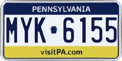 PA license plate MYK6155