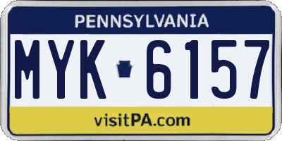 PA license plate MYK6157