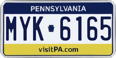 PA license plate MYK6165
