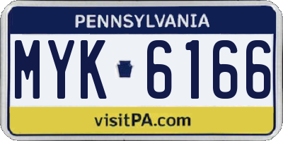 PA license plate MYK6166