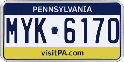 PA license plate MYK6170