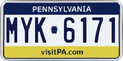 PA license plate MYK6171