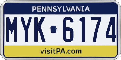 PA license plate MYK6174