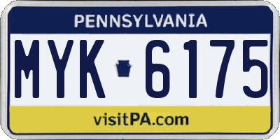PA license plate MYK6175