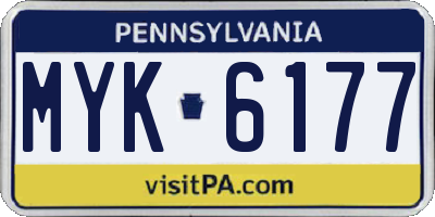 PA license plate MYK6177
