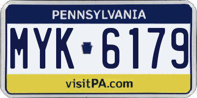 PA license plate MYK6179
