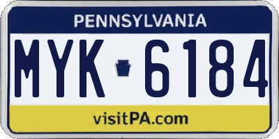 PA license plate MYK6184