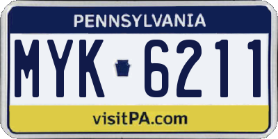 PA license plate MYK6211