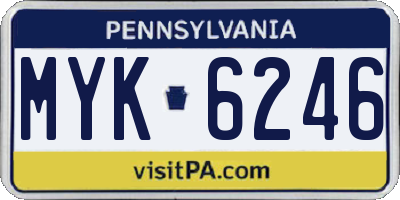 PA license plate MYK6246