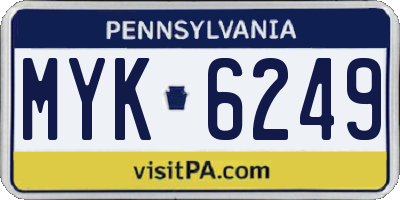 PA license plate MYK6249