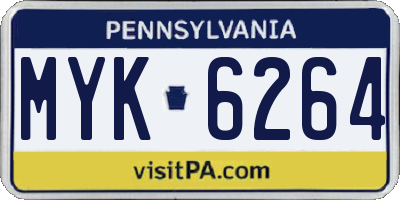 PA license plate MYK6264