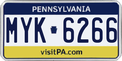 PA license plate MYK6266