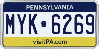 PA license plate MYK6269