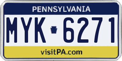 PA license plate MYK6271