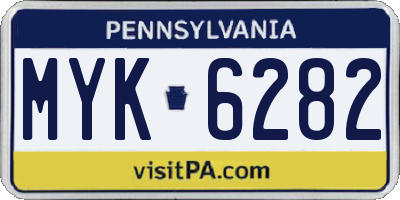 PA license plate MYK6282