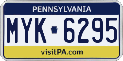 PA license plate MYK6295