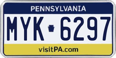 PA license plate MYK6297