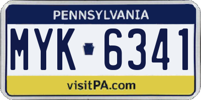 PA license plate MYK6341