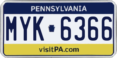 PA license plate MYK6366