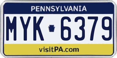 PA license plate MYK6379