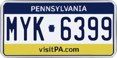 PA license plate MYK6399