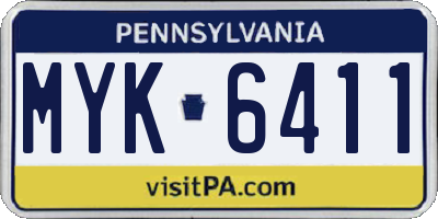 PA license plate MYK6411