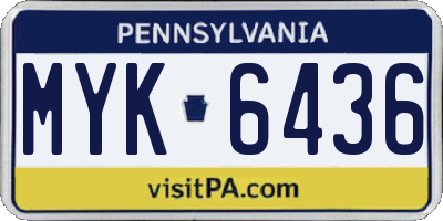 PA license plate MYK6436