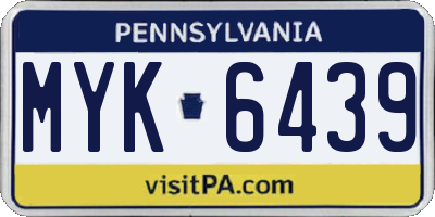 PA license plate MYK6439