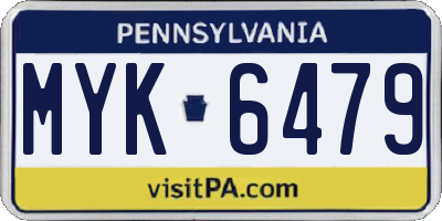 PA license plate MYK6479