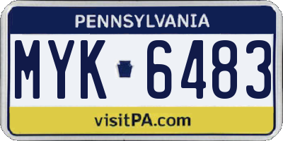PA license plate MYK6483