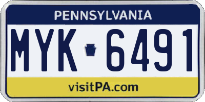 PA license plate MYK6491