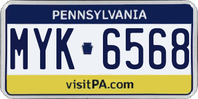 PA license plate MYK6568