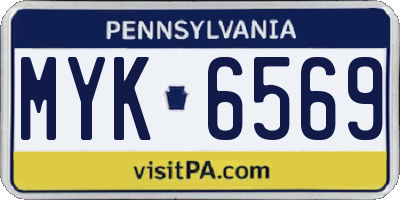 PA license plate MYK6569