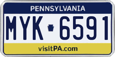 PA license plate MYK6591