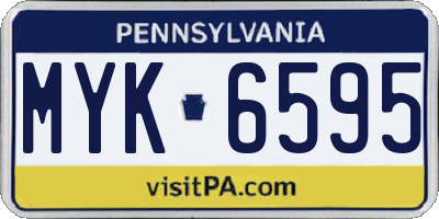 PA license plate MYK6595