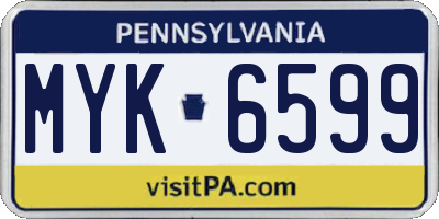 PA license plate MYK6599