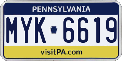 PA license plate MYK6619