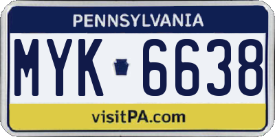 PA license plate MYK6638