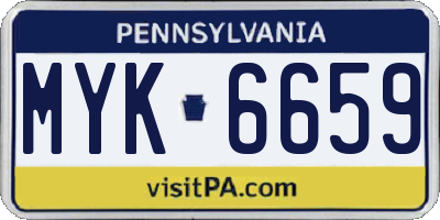 PA license plate MYK6659