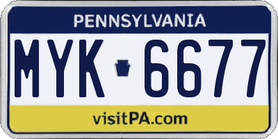 PA license plate MYK6677