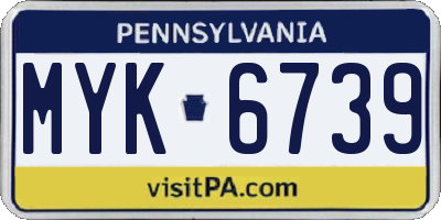 PA license plate MYK6739