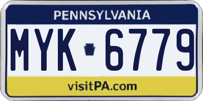 PA license plate MYK6779