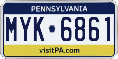 PA license plate MYK6861